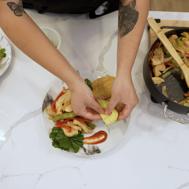 nutritious meal being prepared in the Detox LA kitchen